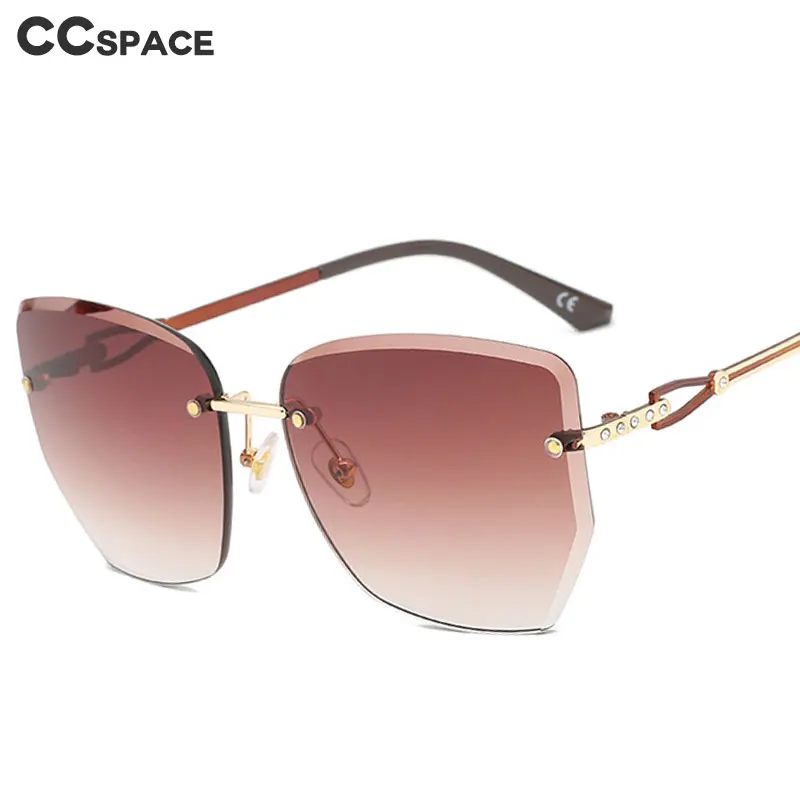 49093 роскошные солнцезащитные очки без оправы со стразами для мужчин и женщин