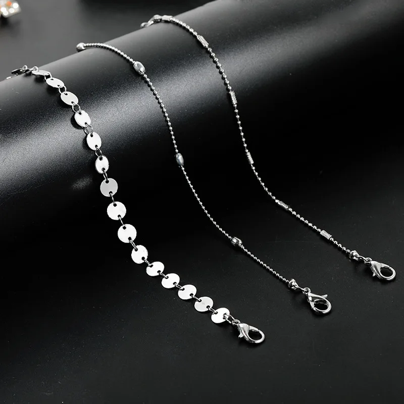 

3 Layers of Sequins Foot Chain Women's Multi-Set Footrage Set 3-piece Footchain Women Fashion