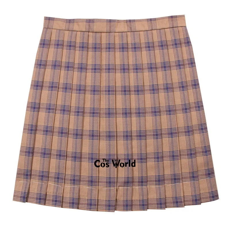 

[Pumpkin Red Blue] Girl's Women's Japanese Summer High Waist Pleated Plaid Skirts For JK School Uniform Students Cloths