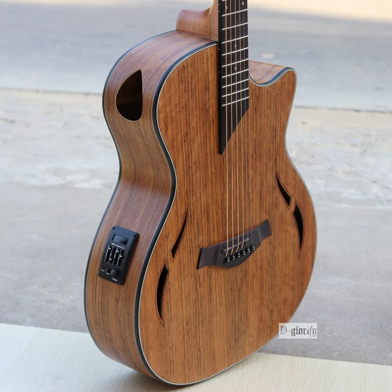 Хорошее качество Специальный стиль hickory деревянная электроакустическая гитара
