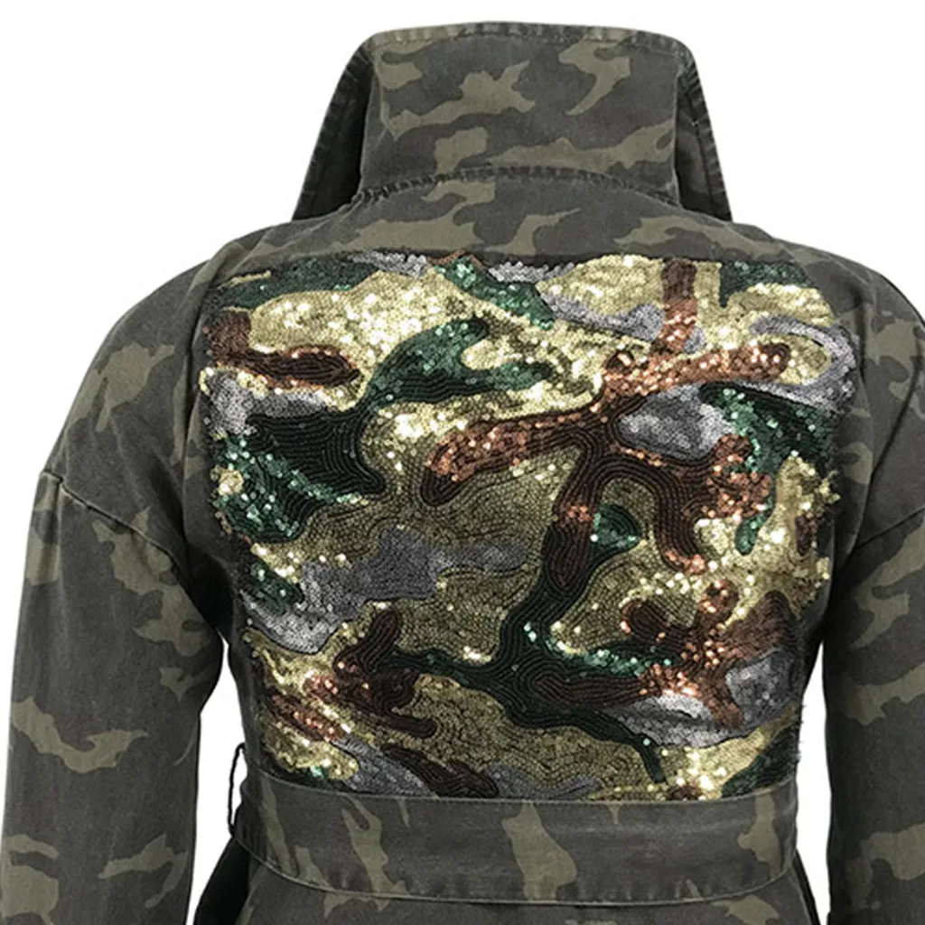 Женское камуфляжное платье SAGACE лоскутное облегающее с отложным воротником и