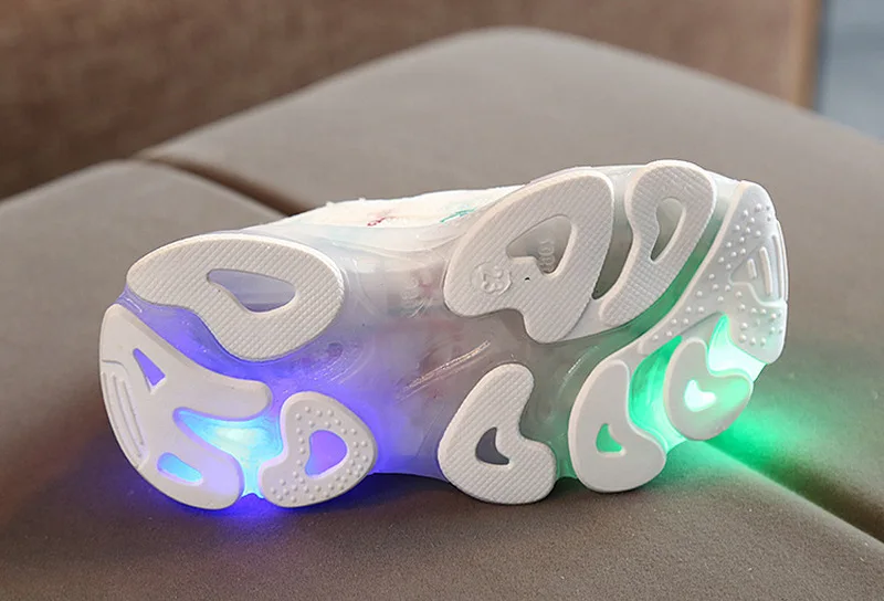 Кроссовки для девочек ясельного возраста с блестками нескользящей подошвой