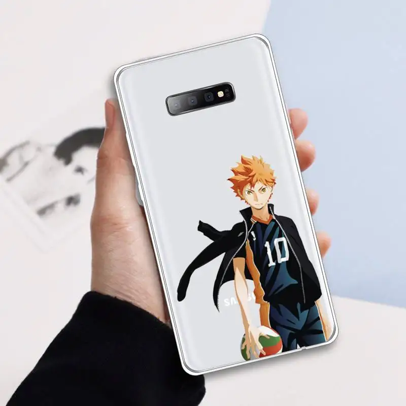 

Haikyuu anime Hinata Shoyo volleyball Phone Case Transparent For Samsung Galaxy A 71 21s S note 8 9 10 plus 20 ultra