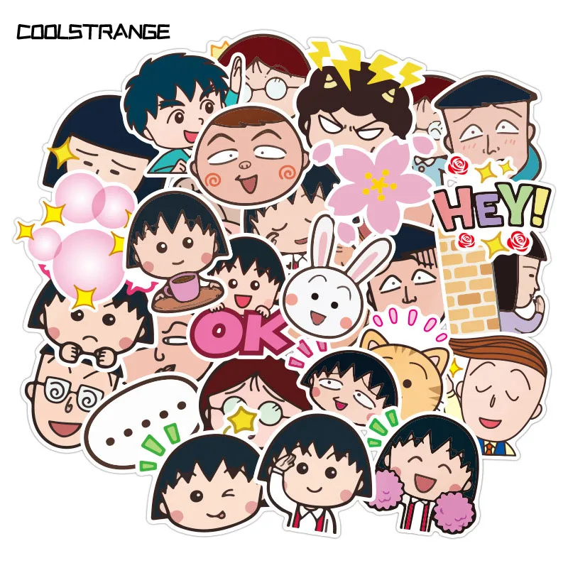 80Pcs/Pack Chibi Maruko-chan Anime Stickers For Children Toys Motorcycles Skateboards Phones DIY Hand Diaries Scrapbooks Desk | Игрушки и