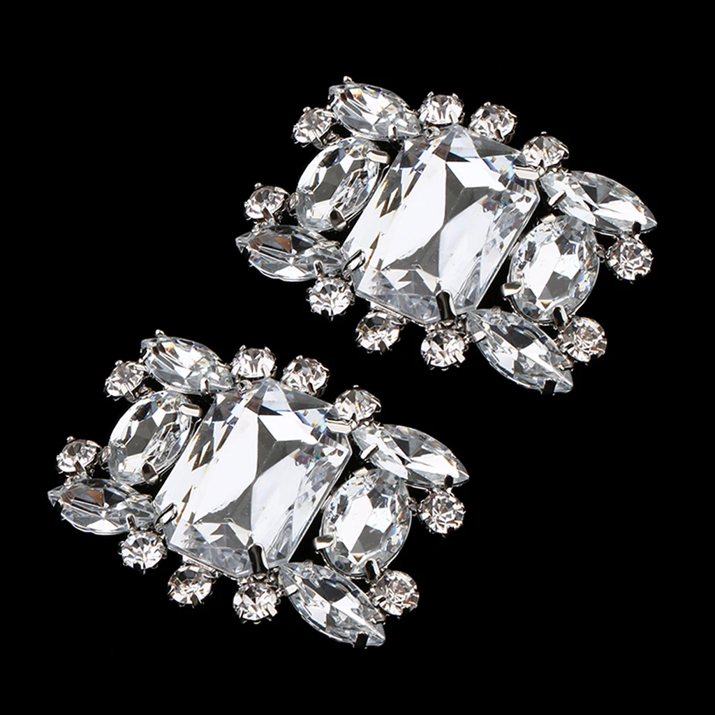 2 шт. Стразы Кристальные Свадебные украшения для свадебной обуви с бантом зажимы