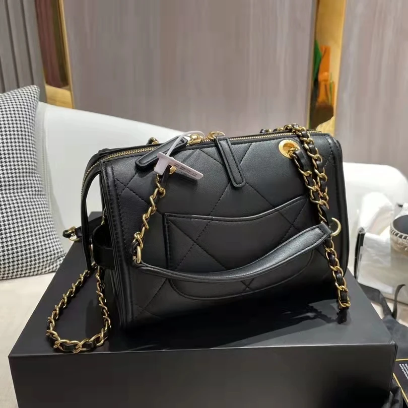 

Дамская Бостонская сумка, дизайнерская модная новая женская сумка из ромбической кожи CC, сумка через плечо, сумка для боулинга, сумки для же...