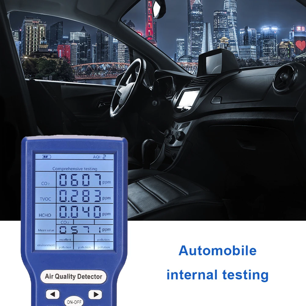 

Air Quality Meter Carbon Dioxide Detector Air Quality Meter Monitor Gas Analyzer Reliable Digital TVOC HCHO CO2 and AQI Detector