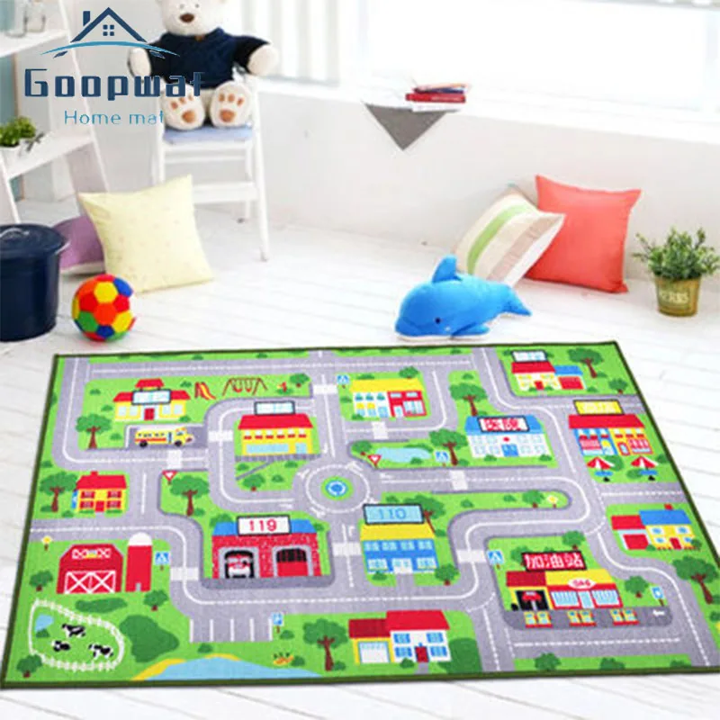 

Домашний детский игровой коврик, коврик для ползания в городском стиле, можно стирать в стиральной машине, декоративный коврик для детской ...