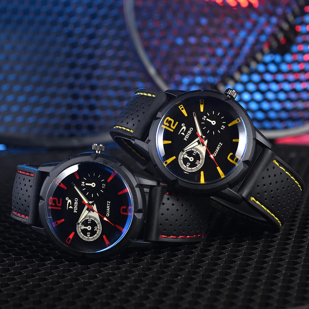 Часы наручные мужские кварцевые с силиконовым ремешком спортивные роскошные