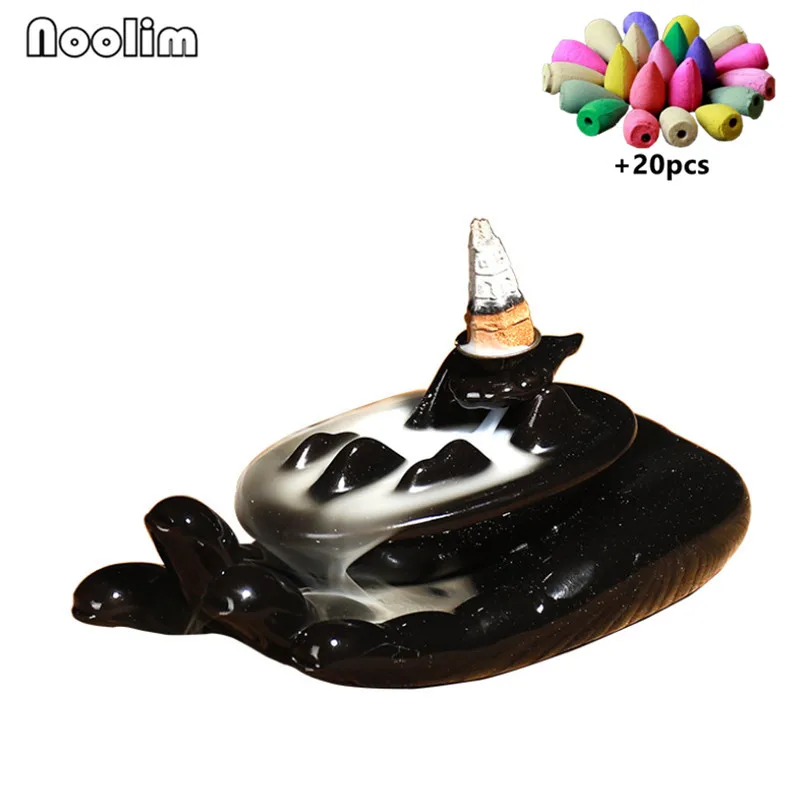 Керамический будда ручной дым обратный дымовой поток водопад кадило под старину