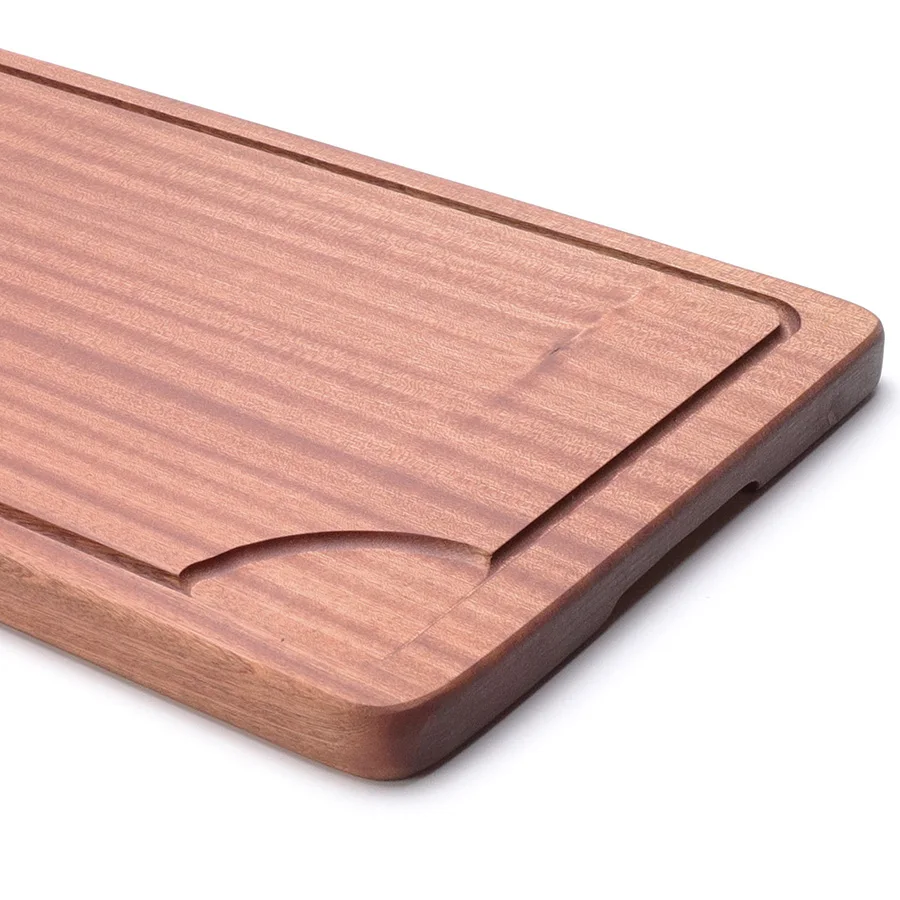 Разделочная доска из натурального дерева с желобом для сока кухонная