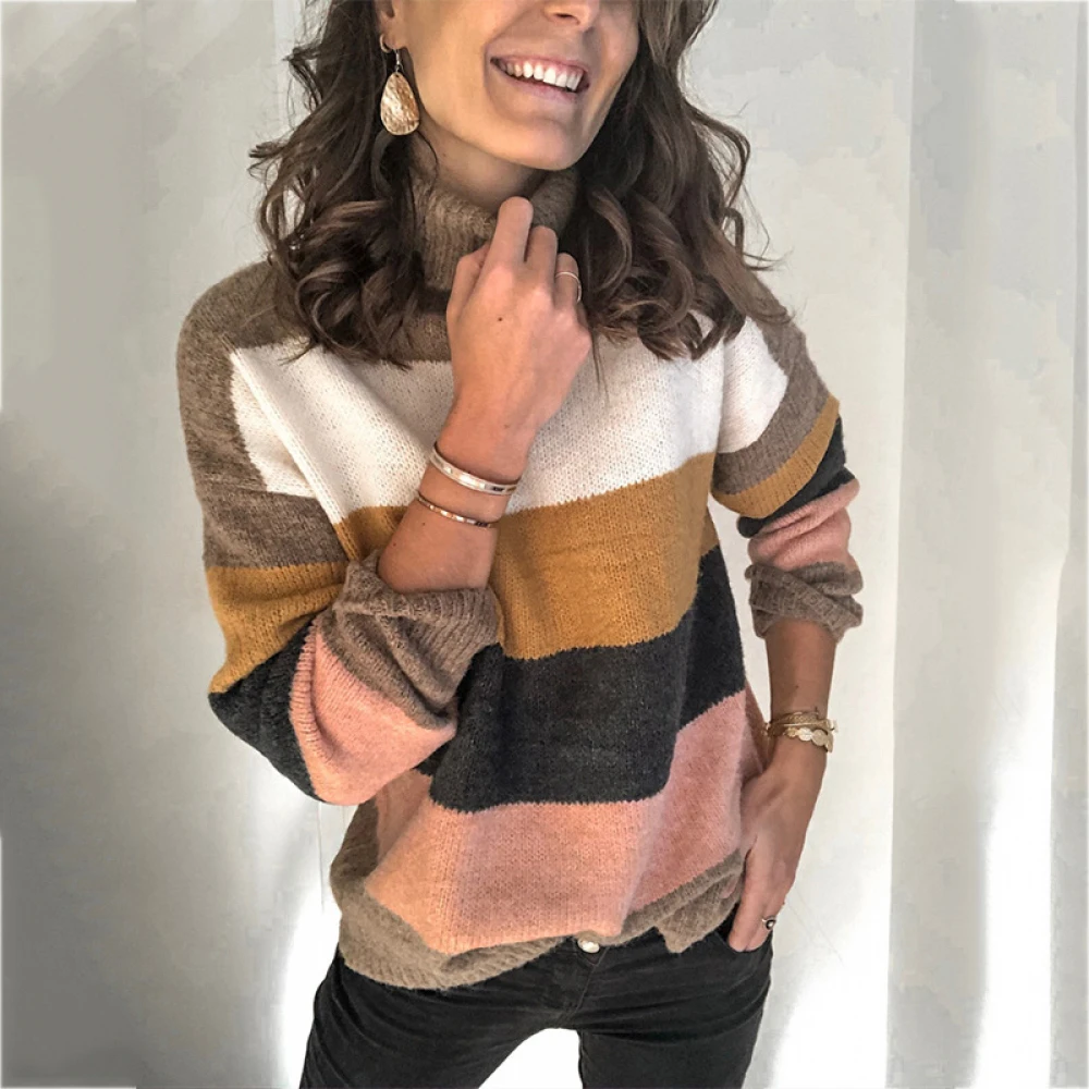 2019 женская зимняя одежда корейский стиль Розовый пуловер сплошная шикарная