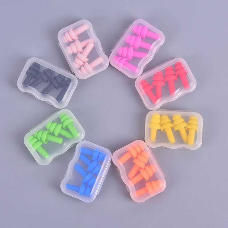 

2 Pairs Silicone Ear Plugs Sound Insulation Ear Protector Anti Noise Snore Comfortable Sleeping Earplugs For Noise Reduction