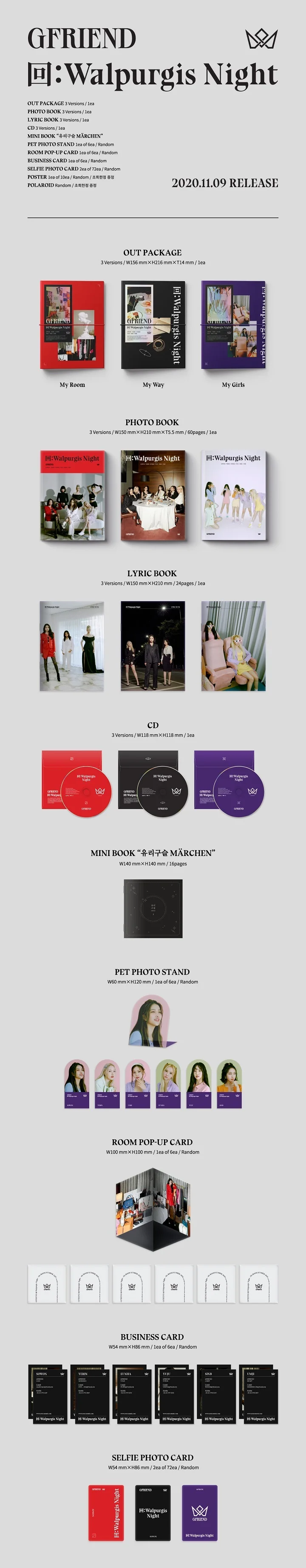 

[MYKPOP]~100% OFFICIAL~ GFRIEND Ablum-:Walpurgis Night, KPOP Fans Collection SB20120401