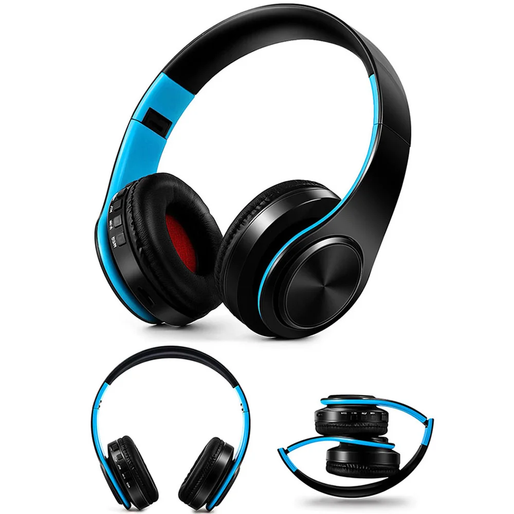 Black Blue Беспроводные наушники Bluetooth гарнитура стерео Складные Спортивные Беспроводные наушники с микрофоном игровая гарнитура беспроводные наушники - Цвет: Black Blue