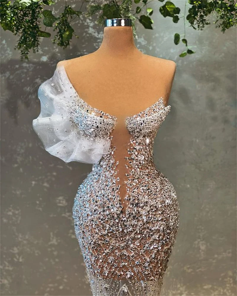 

Блестящие вечерние платья-русалки с бисером, роскошное платье для выпускного вечера, официальное платье для торжества, 2021, на заказ