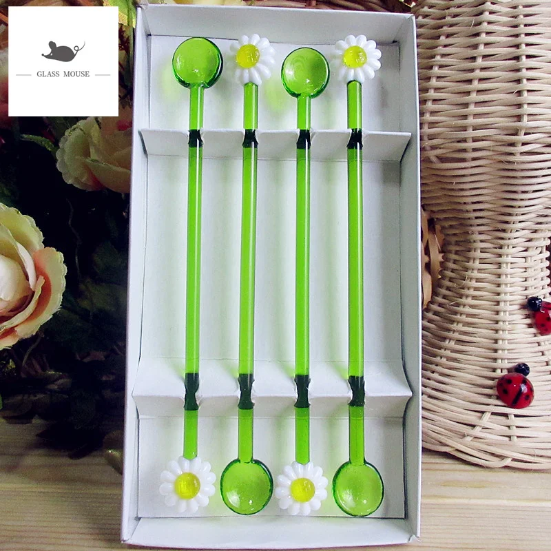 Рождественская стеклянная ложка ручной работы на заказ креативная кухонная