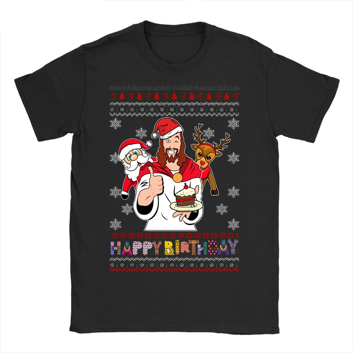 

Happy Birthday Jesus Santa Hat Graphic Short Sleeve Tee Christmas Jesus Xmas T-Shirt 2022 Cotton Casual Top Female Shirt EU SIZE