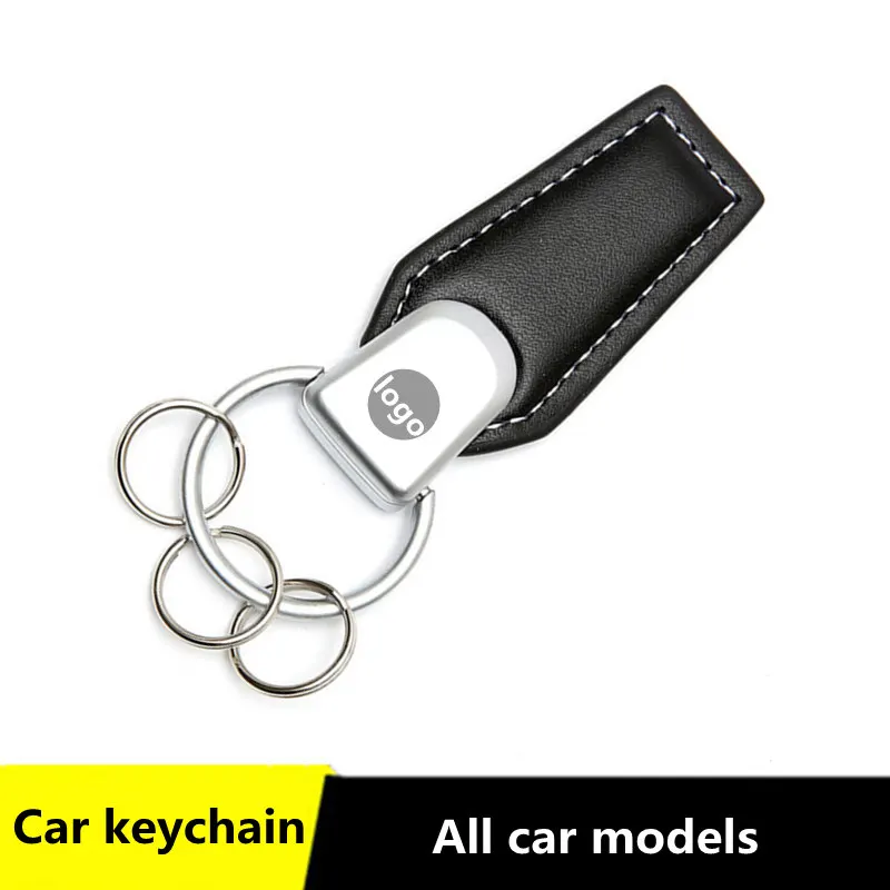 Брелок для ключей с кожаным логотипом автомобиля подходит BMW Audi Benz Toyota Honda Ford