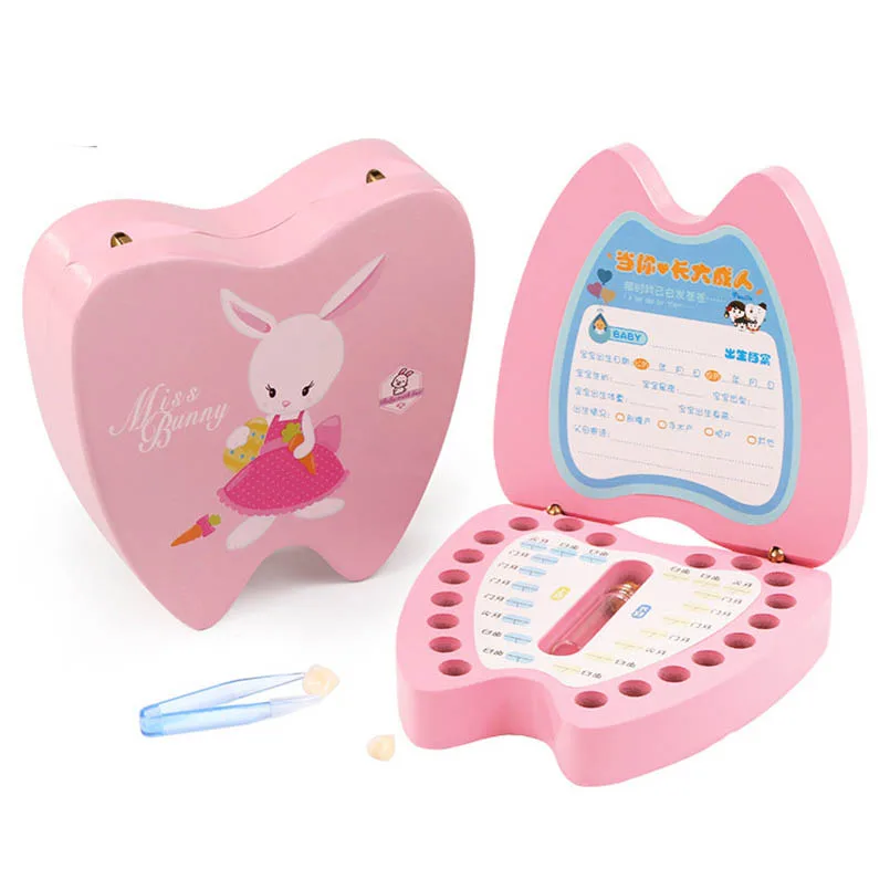 Caja de madera para guardar los dientes ca&iacute;dos del beb&eacute;, organizador de colecci&oacute;n de dientes de leche, recuerdo, regalos para ni&ntilde;os y ni&ntilde;as-0