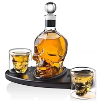 creative skull glass whisky vodka wine crystal bottle spirits cups transparent wine drinking cups bar home hotsale big sale