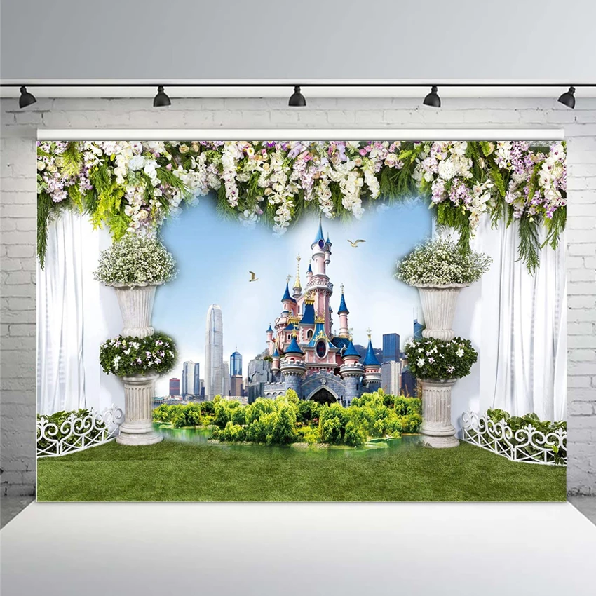

Wedding Photo Backdrop Children Fantasy Castle Rustic Photography Backdrop Birthday Party Outdoor Photo Background