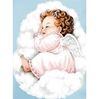 Полноразмерная Алмазная 5D картина сделай сам, мультяшный ангел, 3D Алмазная картина, круглая Алмазная картина, вышивка, домашний декор
