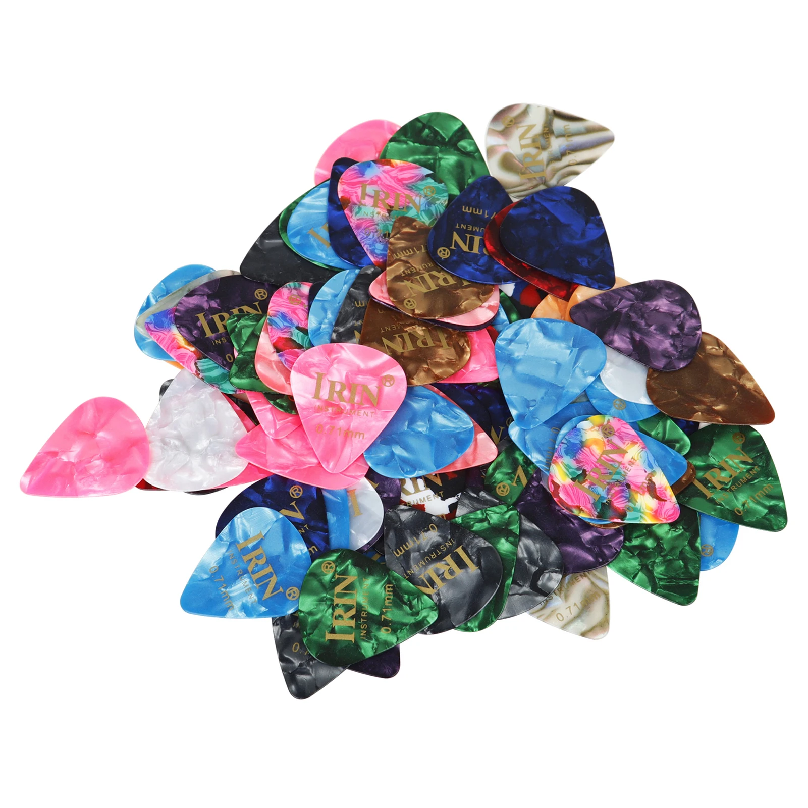 

100Pcs 0.71MM Celluloid Guitar Picks Ukulele Finger Picks Musical Instrument Accessories