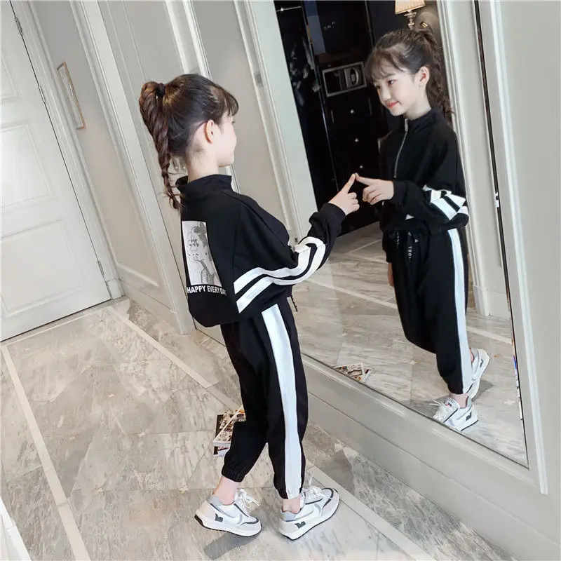 

Autumn Girls Clothing Sets Children Zipper Coat And Pant Set Baby Girl Holiday Sports Suit Tracksuit Fashion Kids Clothes Set