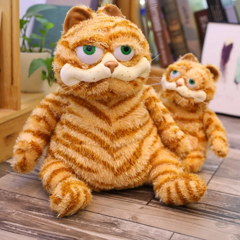 Plush Toys Garfield Fat Angry Cat Soft Stuffed Animals Lazy Foolishly Tiger Skin Simulation Ugly Cat Plush Gift for Kids Lovers