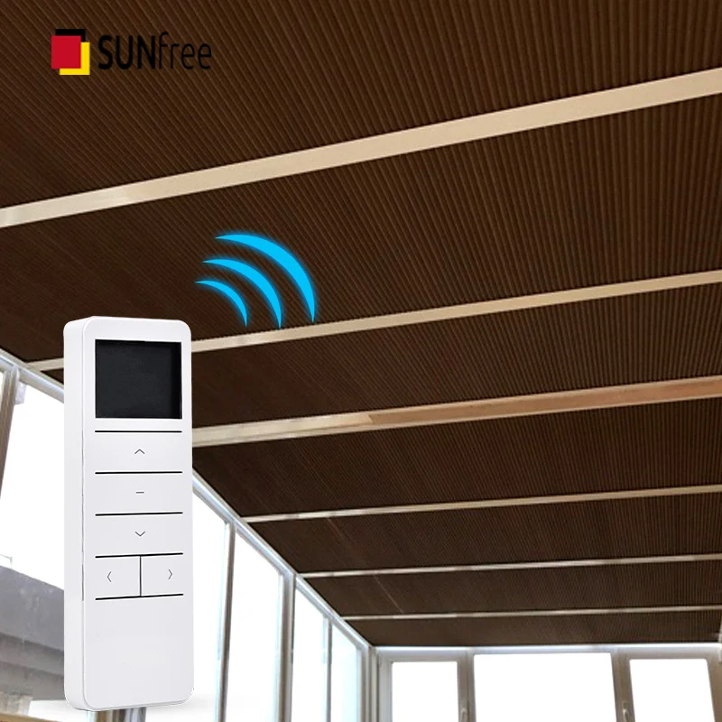 Электрические жалюзи для оконных проемов SUNFREE из нетканого материала, дневное освещение / полная затемненность, с теплоизоляцией роял-хаником, под заказ.