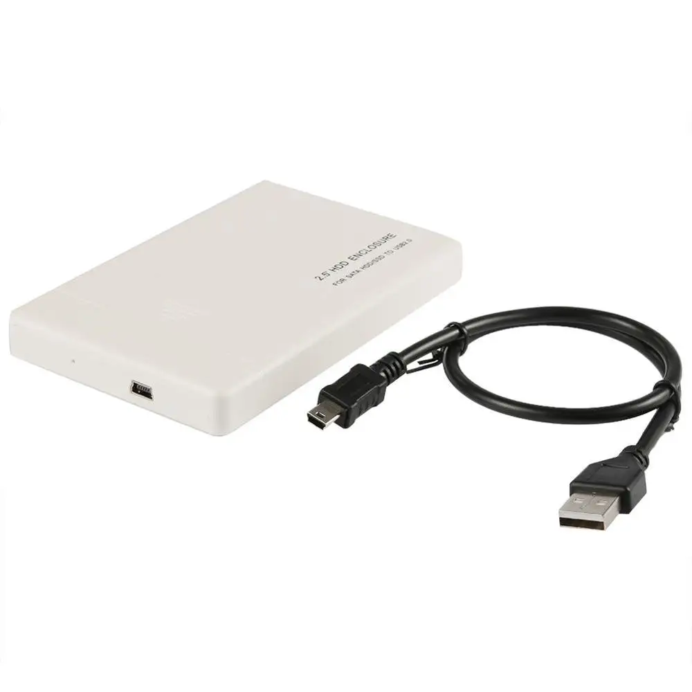 2,5 дюймов USB 2,0 SATA коробка для жесткого диска компьютера Корпус для внешнего жесткого диска Инструменты привод Поддержка 3 ТБ для ноутбука/Тетрадь - Цвет: Белый