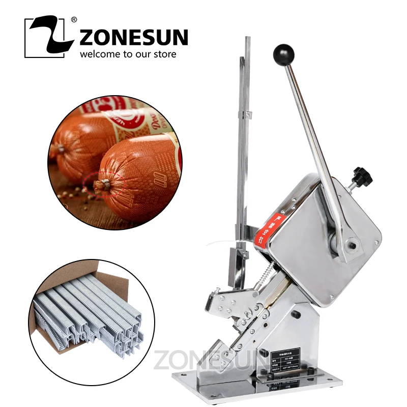 

ZONESUN Clipping Machine Manual U-shape Sausage Clipper Maker Supermarket Tightening Machine No leakage of air & water