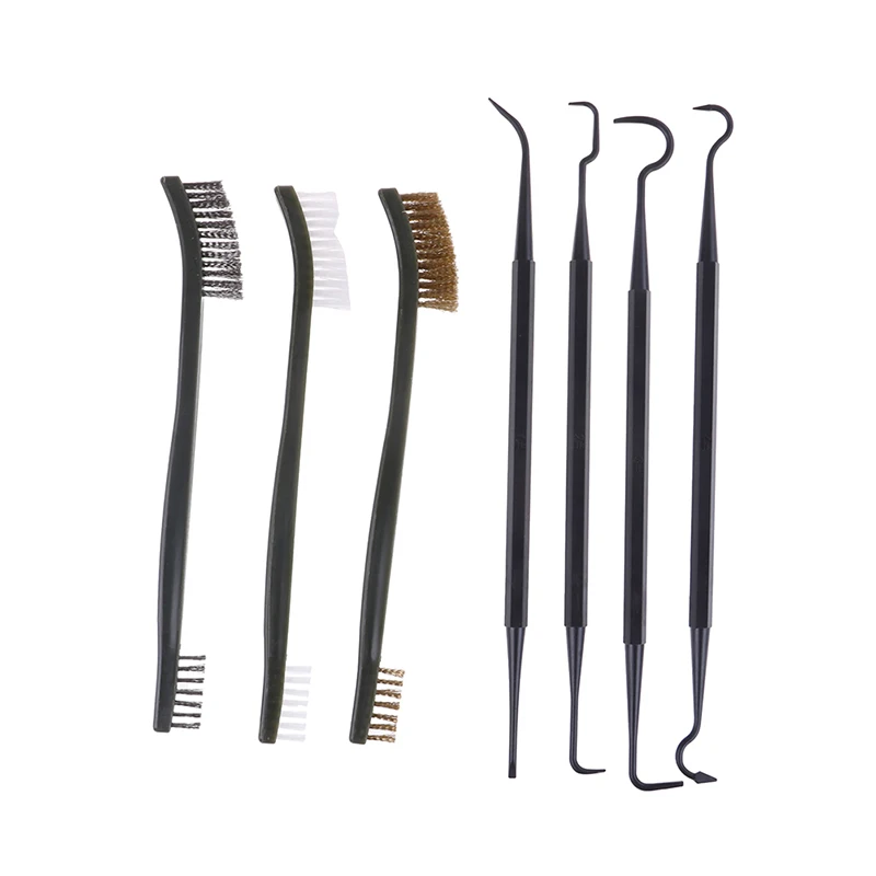

3Pcs Steel Wire Brush/ 4Pcs Nylon Pick Set Universal Gun Hunting Cleaning Kit Tactical Rifle Gun Cleaning Tool