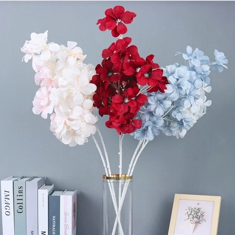 

74cm In Length,Artificial Green Plants, 3 Forks, Frangipani,Home Vase,Hotel Flower Arrangement,Wedding, Holiday Party Decoration