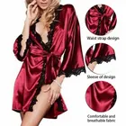 Сексуальное женское белье эротическое Пижамы кружевное Эротическое белье одежда в стиле Babydoll прозрачные одноцветные кружевные пижамы банный халат, ночная рубашка с длинным рукавом