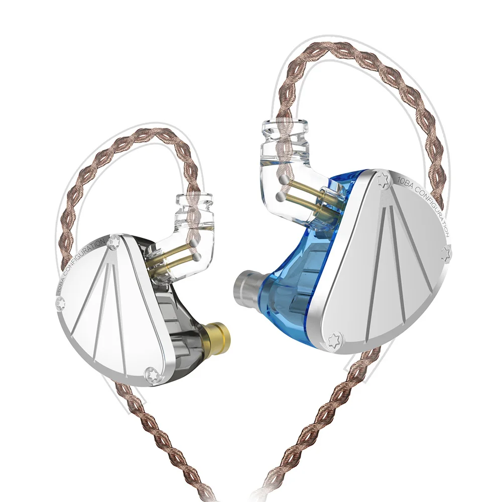 KBEAR KB10 5 излучателю с уравновешенным якорем в ухо наушники Hi Fi монитор басом 2PIN