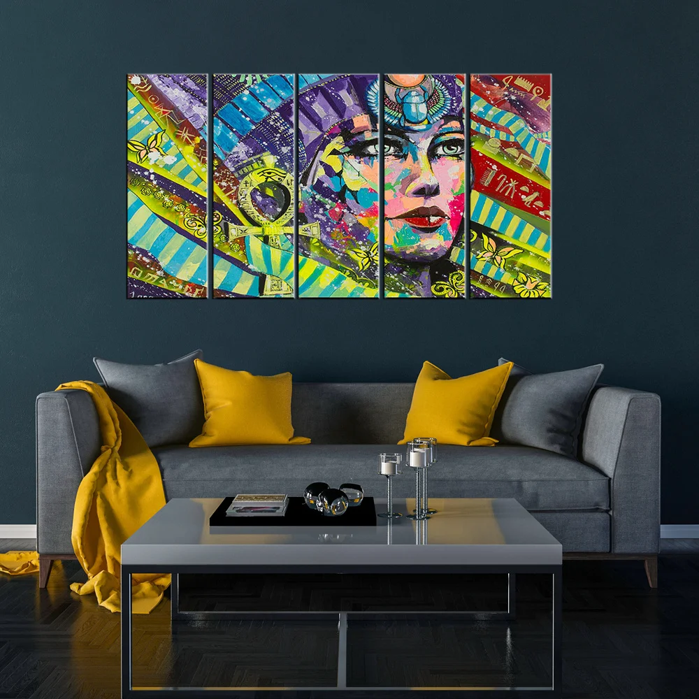 

Poster Print Ancient Eygpt Abstract Woman Portrait Canvas Painting for Living Room Wall Decor Cartoon Artwork Office Wall Art
