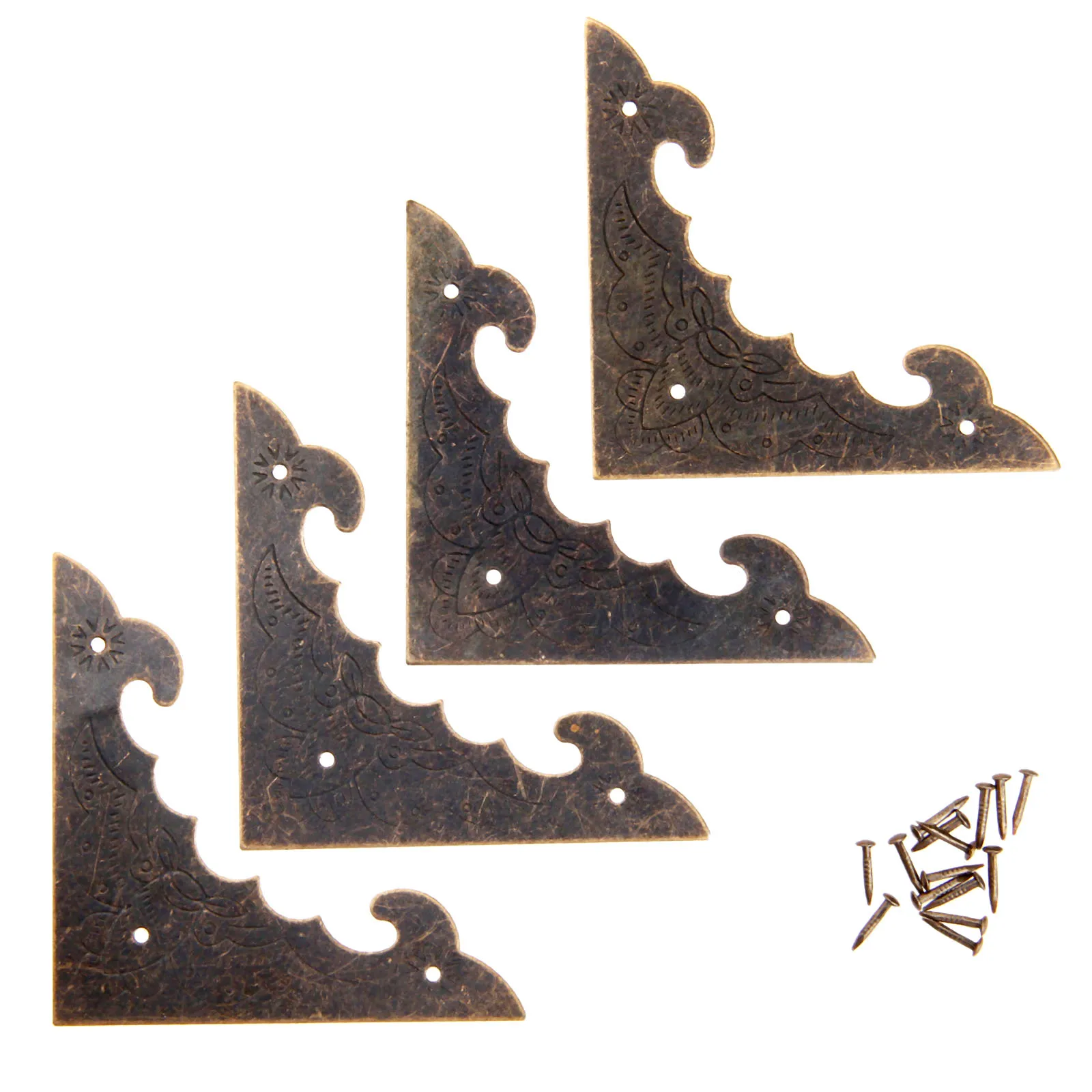 4 шт. декоративные угловые кронштейны античная деревянная коробка для украшений