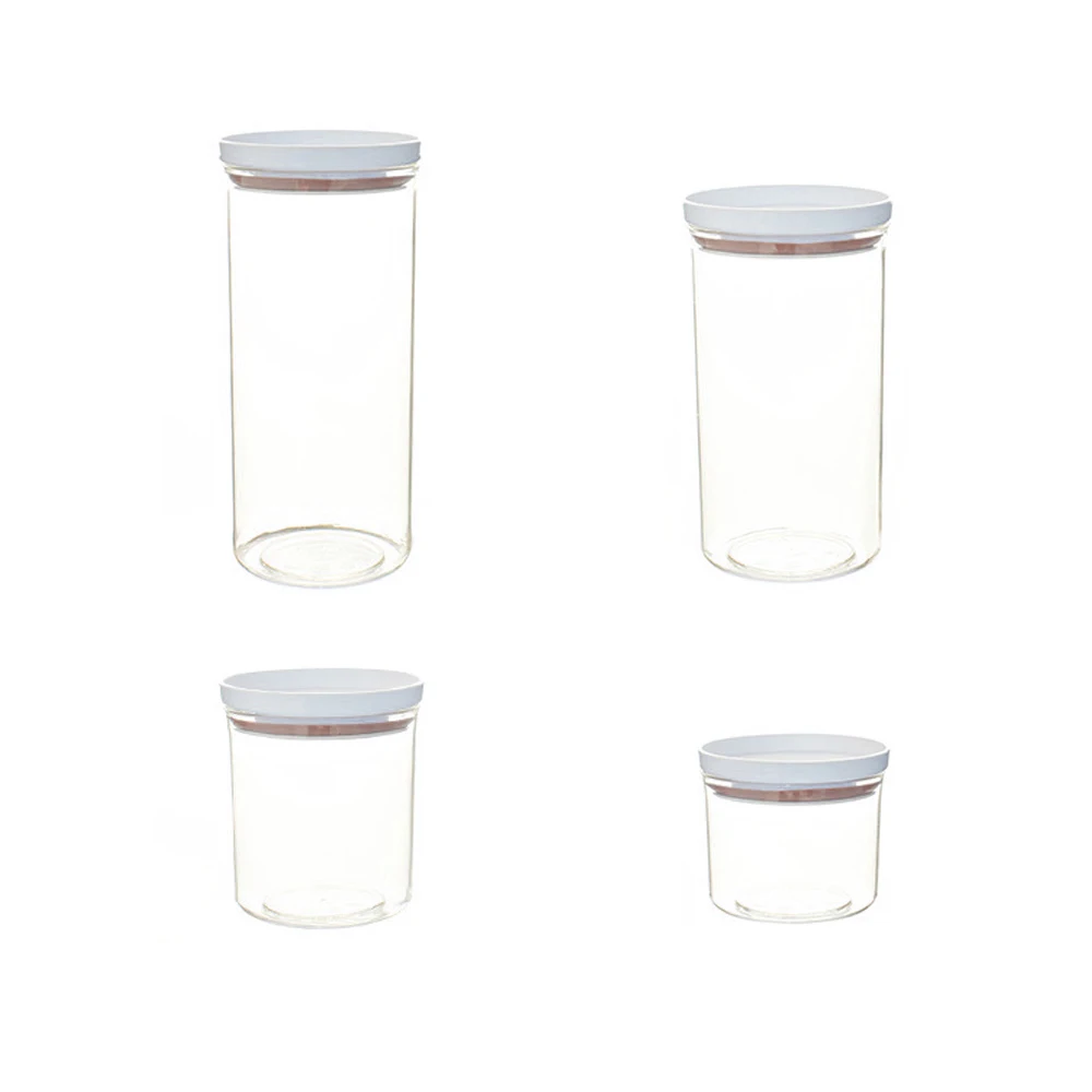 4 шт прозрачная бутылочка с Кепки Кухня Стекло канистра Снэк сахар контейнер для