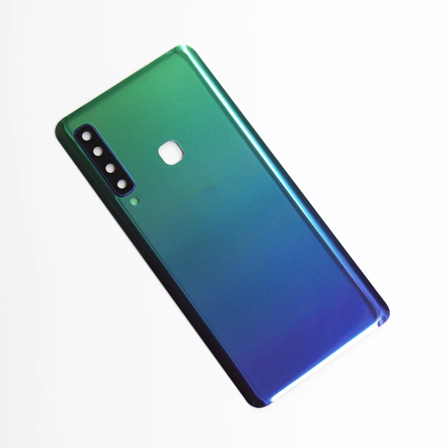 green Чехол на заднюю батарейку для samsung Galaxy A9, A9 Star Pro, A9s SM-A920F/DS Задняя стеклянная крышка корпуса+ клей - Цвет: green