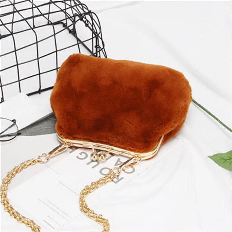 2019 модная женская Маленькая сумка из натурального меха кролика Рекс