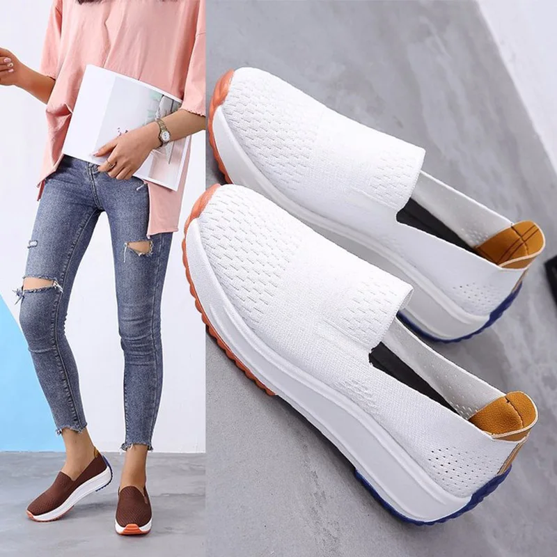 

Casual Female Flats Mesh Breathable Comfortable Women Shoes 2020 Fashion Sneakers Ladies Walking Running Shoes Women's Footwear