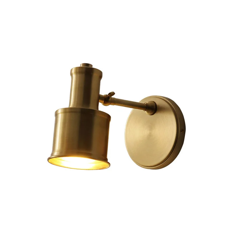 Американский медный настенный светильник простая одноголовая ванная комната