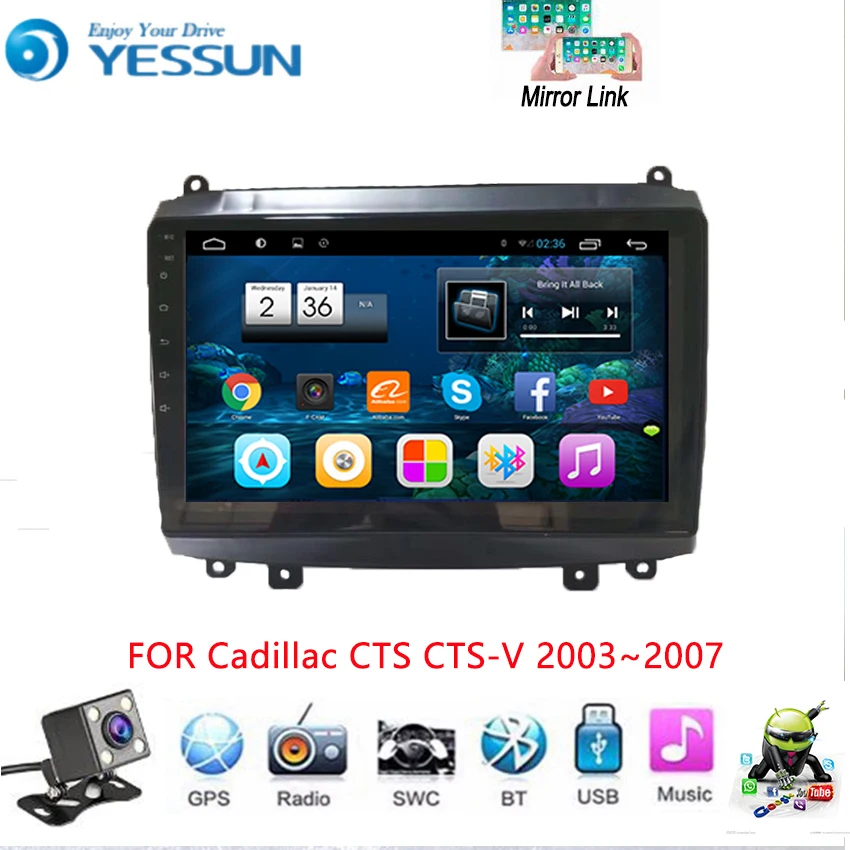 

YESSUN для Cadillac CTS CTS-V 2003 ~ 2007 автомобильный Android мультимедийный плеер автомобильное радио GPS навигация большой экран зеркальная ссылка
