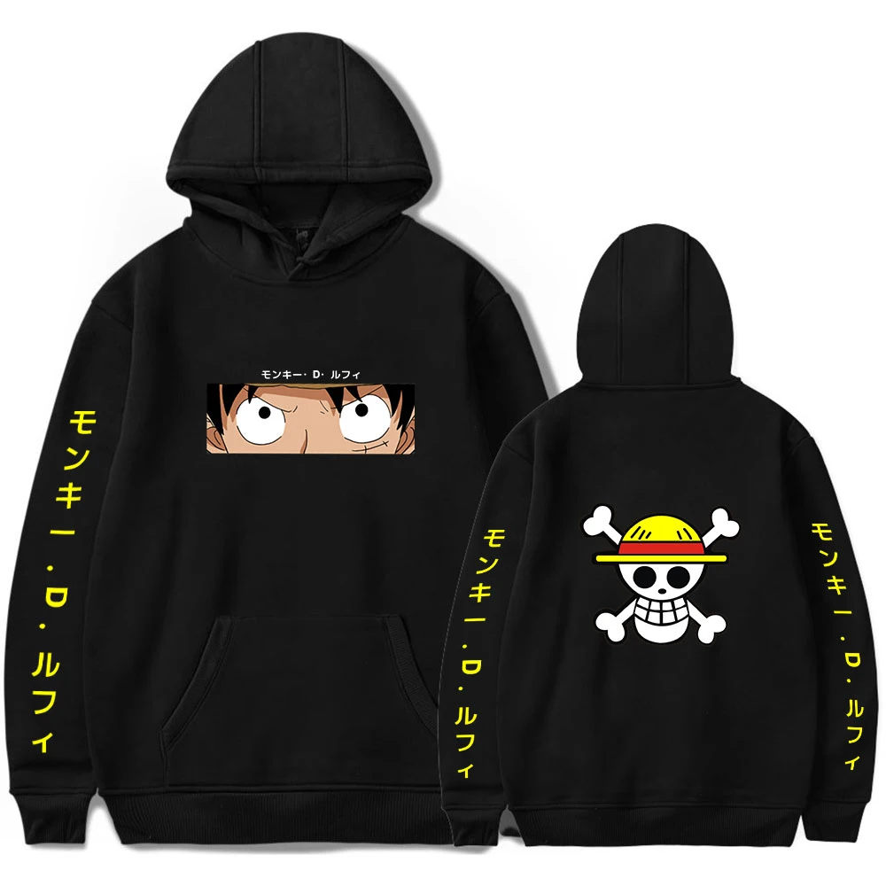 

Hot Sale Anime One Piece Graphics Pullover Hoodie New Spring Autumn Sweatshirt Luffy Loose Soft Tops for Boys