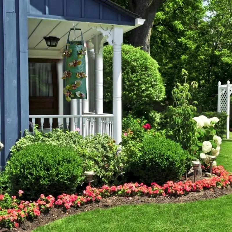 

2Pcs Plant Pot Garden Strawberry Tomato Hanging Grow Planter Bags Plant Pot Container Garden Tools PE Grow Bags For Plants