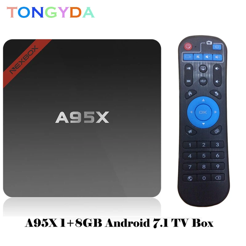 Google tv Box A95X Pro 1G 8G Smart Android 7 1 Голосовое управление Amlogic S905W WiFi LAN медиаплеер PK X96mini X96