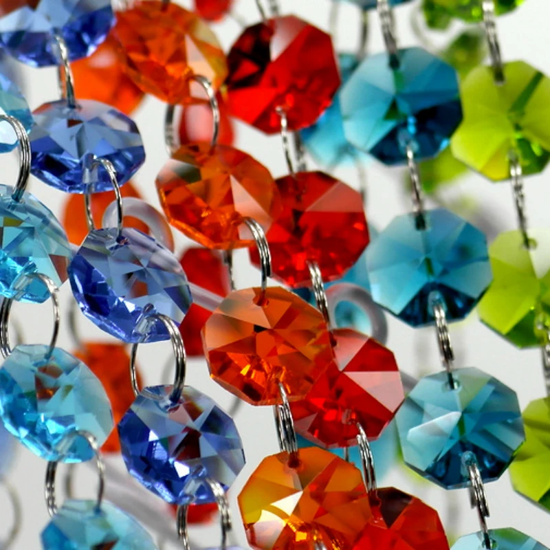 10 метров хрусталь смешанного цвета Восьмиугольные бусины пряди стеклянная цепь