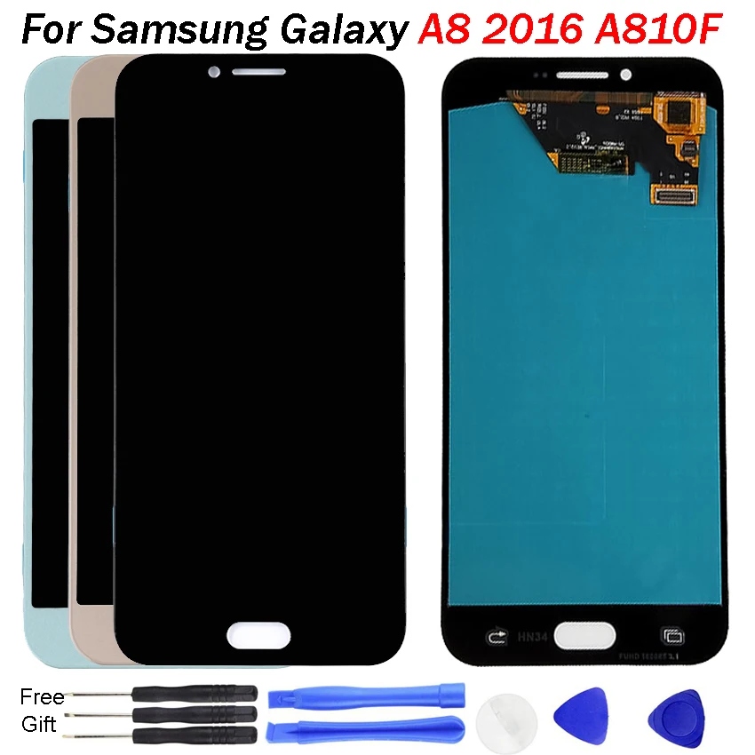 Для Samsung A8 2016 ЖК экран A8100 A810 A810DS сменный oled дисплей сенсорный с дигитайзером в